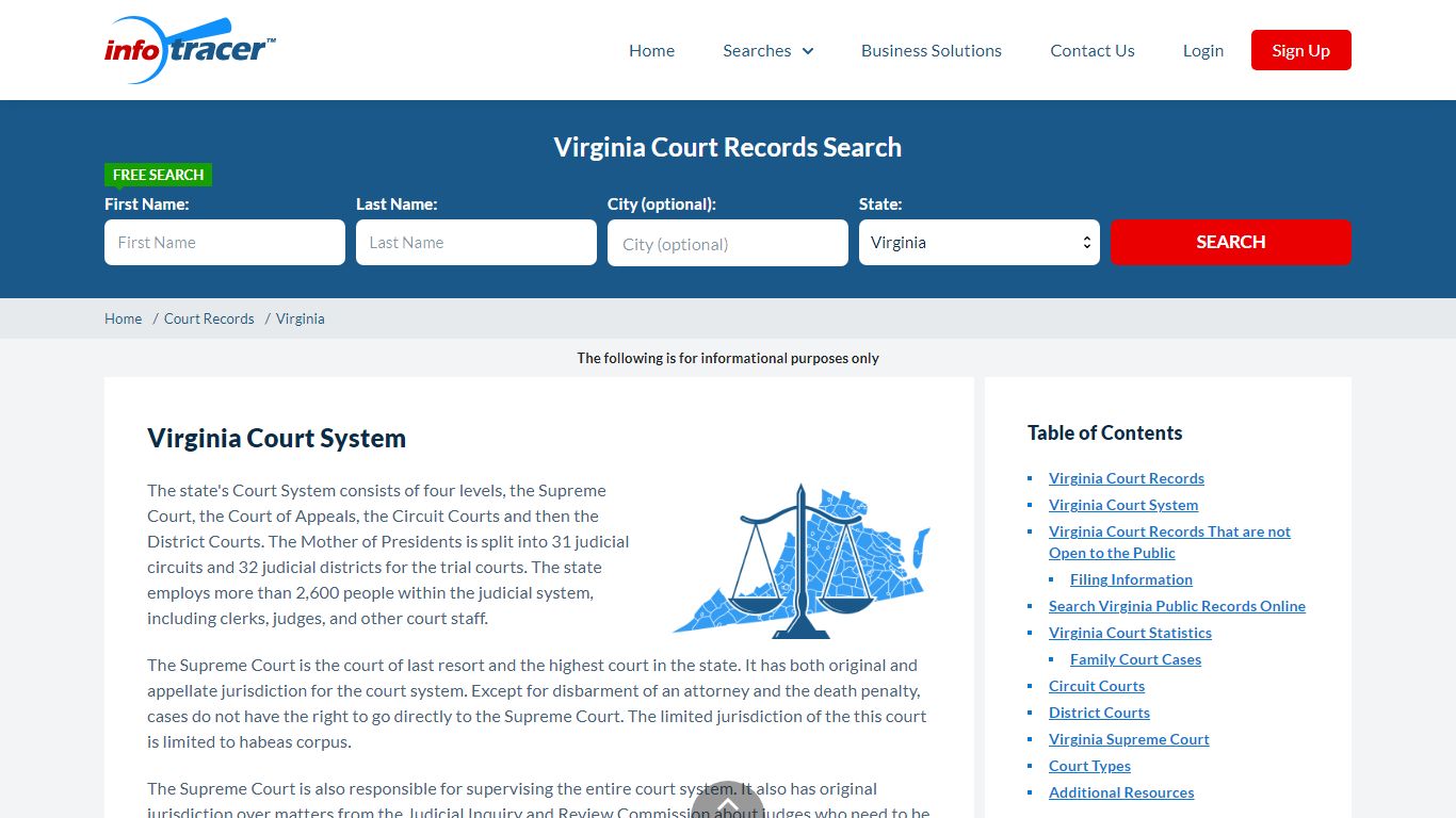 Search Virginia Court Records By Name Online - InfoTracer